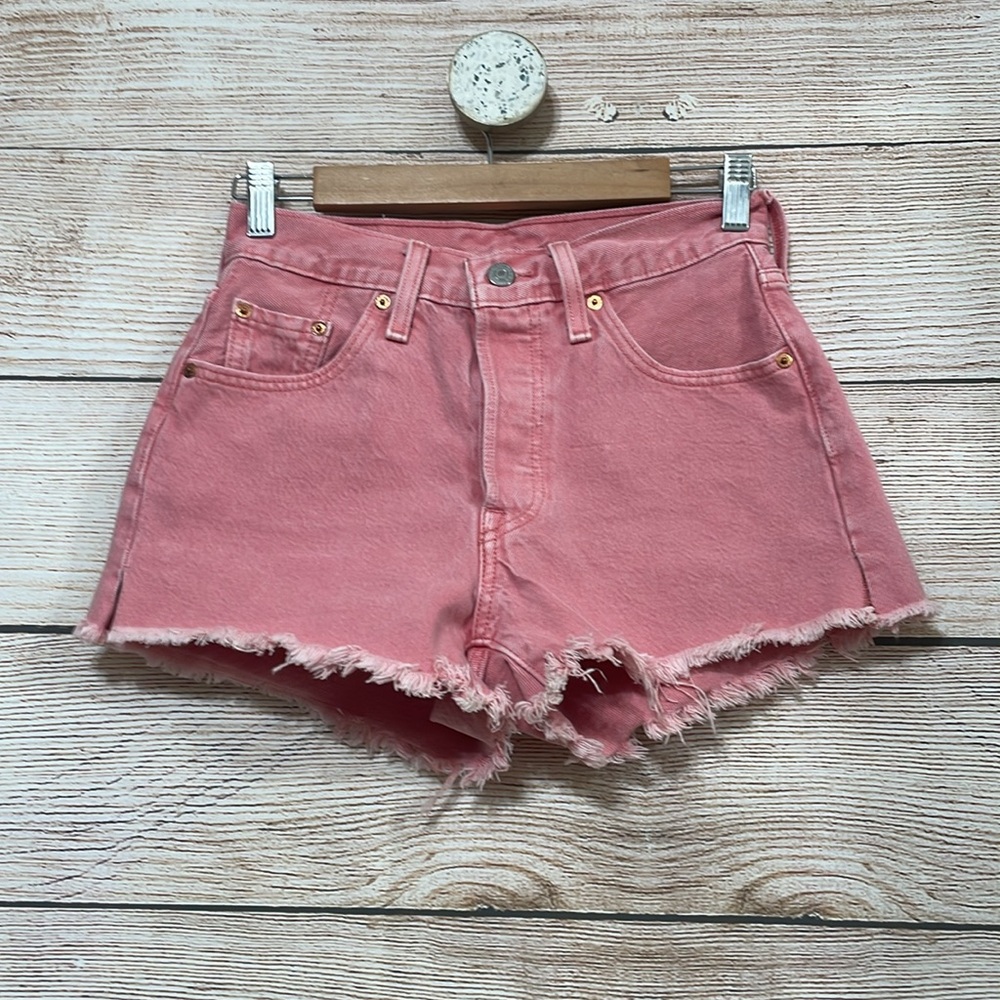 Levi's Women’s 25 Pink Raw Hem Shorts